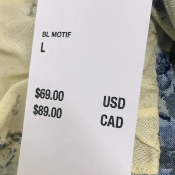 NWT Urban Outfitters Yellow & Blue Cropped Top Size L MSRP $69 - Picture 4 of 5